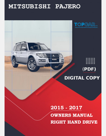 mitsubishi pajero 2015 - 2017 owners manual rhd and lhd